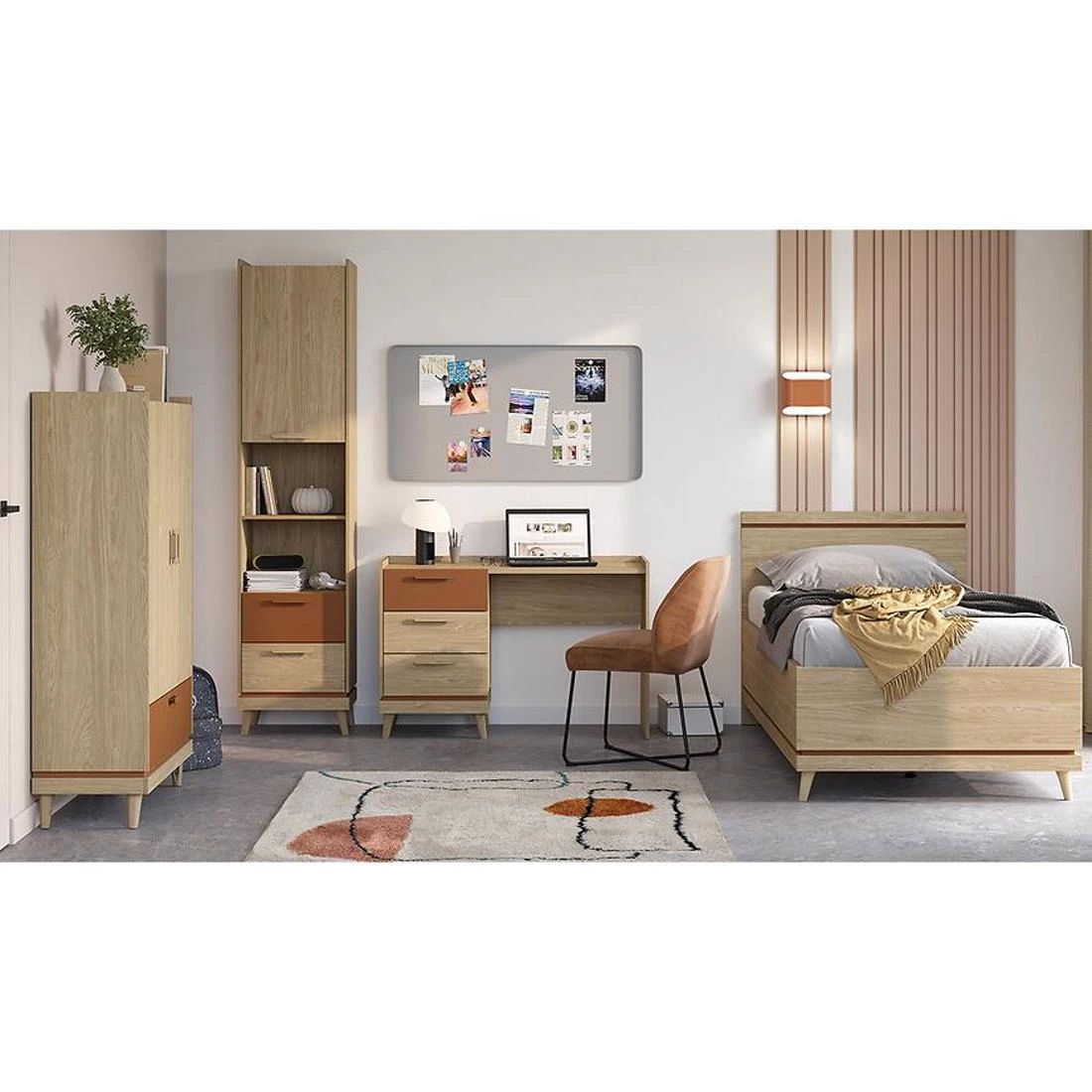 Scandi 03 radni sto 120x50x79,5 cm uljani hrast/cigla