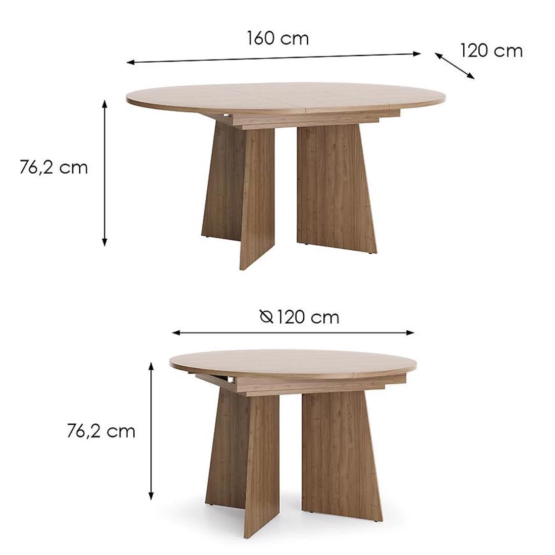 Aurena stol 120/160x120x76,2 cm orah/kašmir