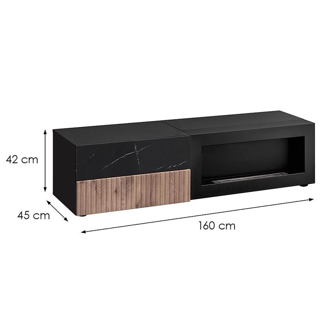 Cannes TV komode 160x45x42 crna/hrast