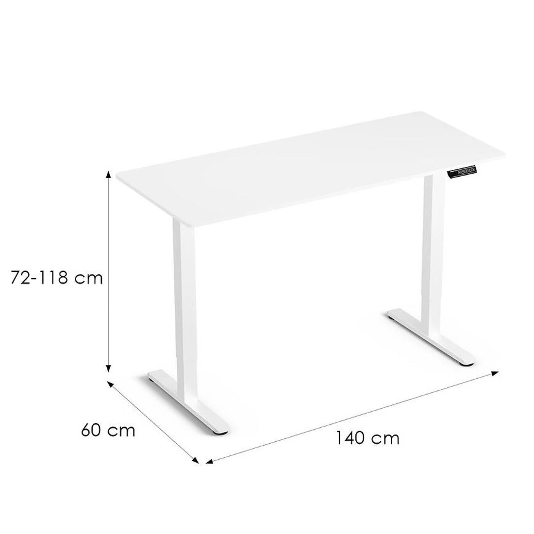 Lv1716 Control Lite 140 radni sto 140x60x72-118 cm bela