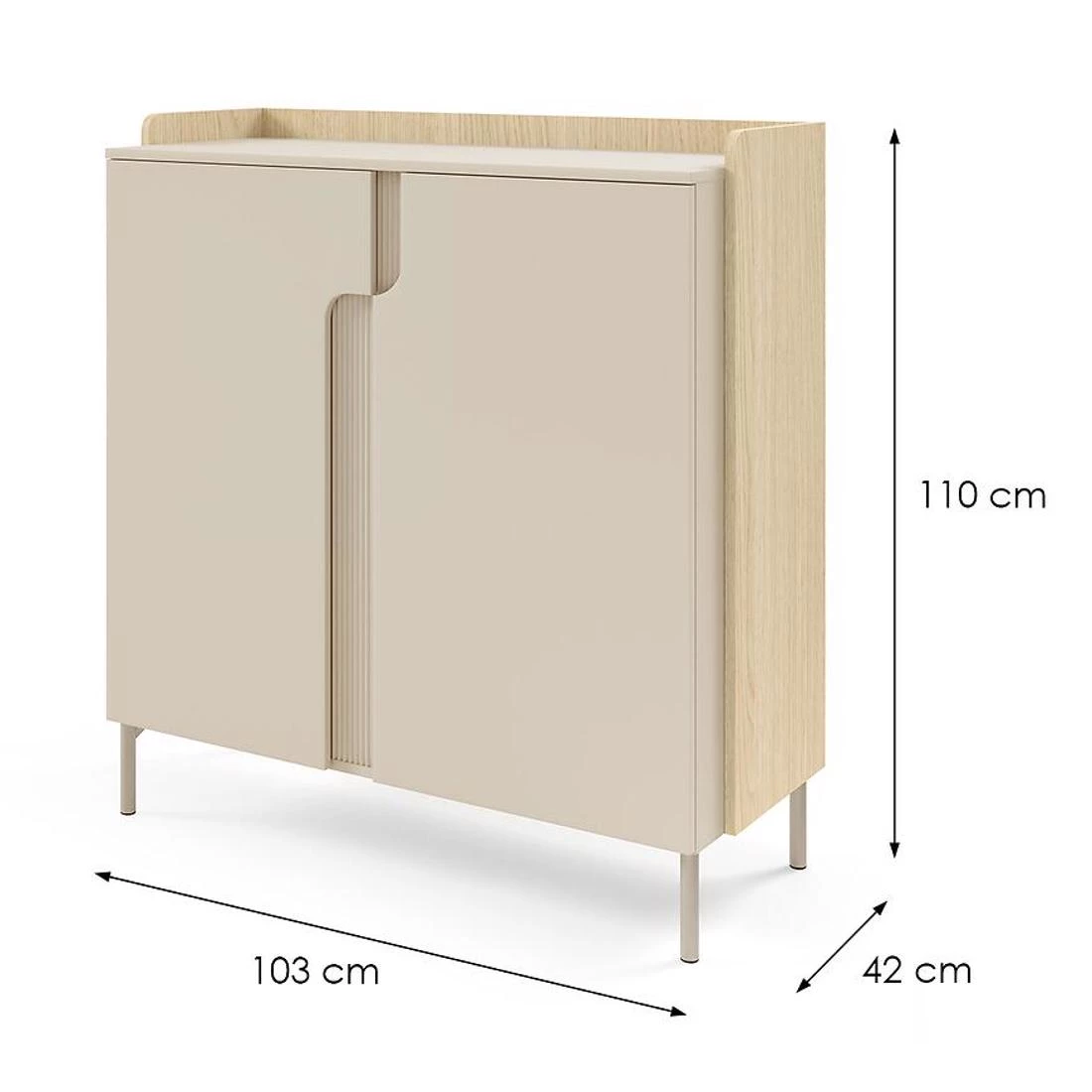 Positano komoda 103x42x110 hrast/makadamija