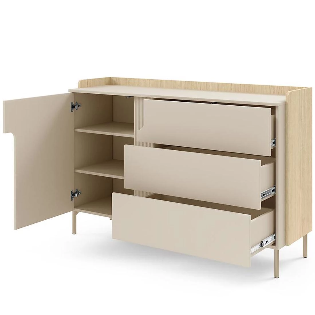 Positano komoda 143x42x95 hrast/makadamija