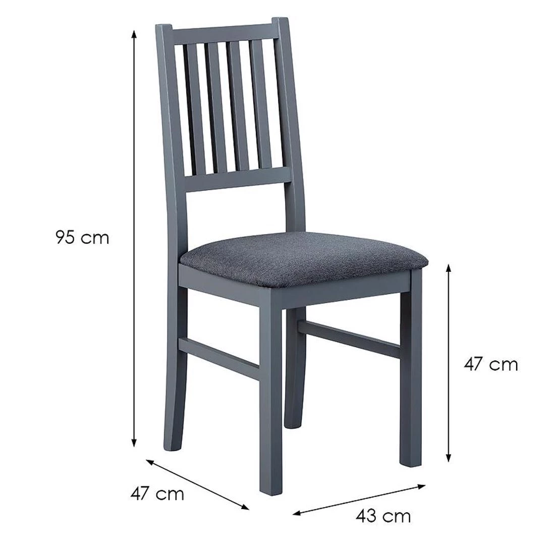 Luzerna set stolice 43x47x47/95 sive boje