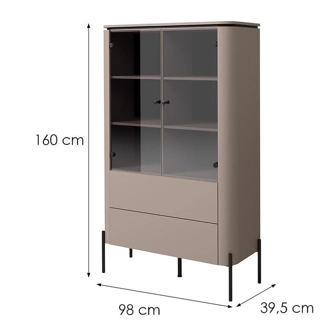 Bello vitrina 2V+2L. 98x38,5xX160 cm cappucino