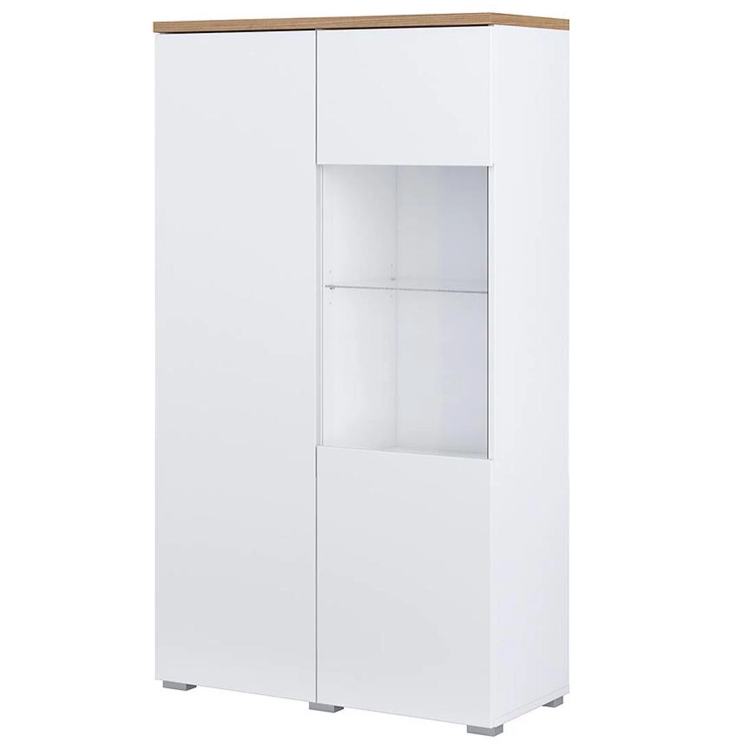 Modo vitrina 2V 79,9X34,5X140 cm maubella hrast/bijela