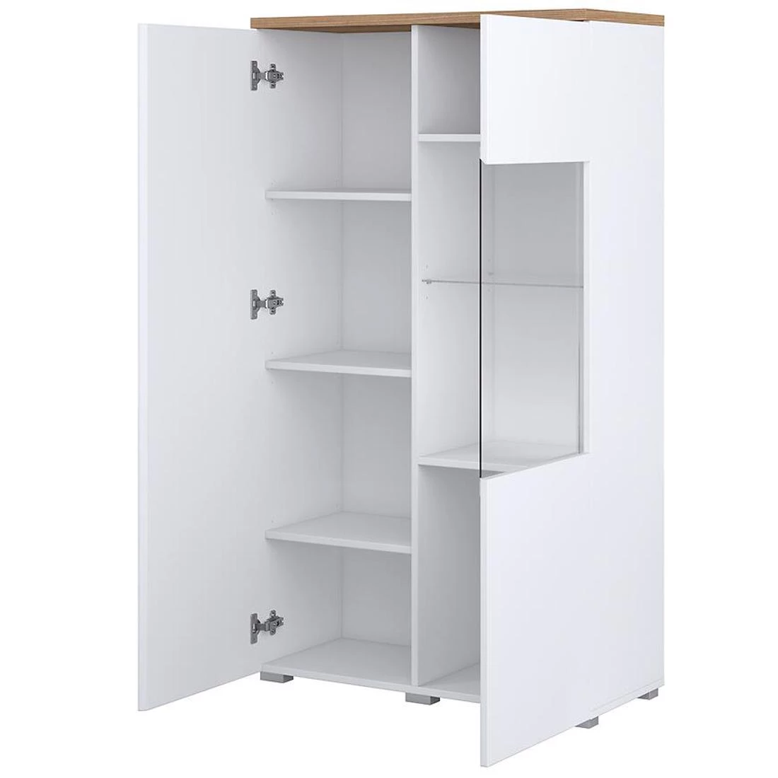 Modo vitrina 2V 79,9X34,5X140 cm maubella hrast/bijela