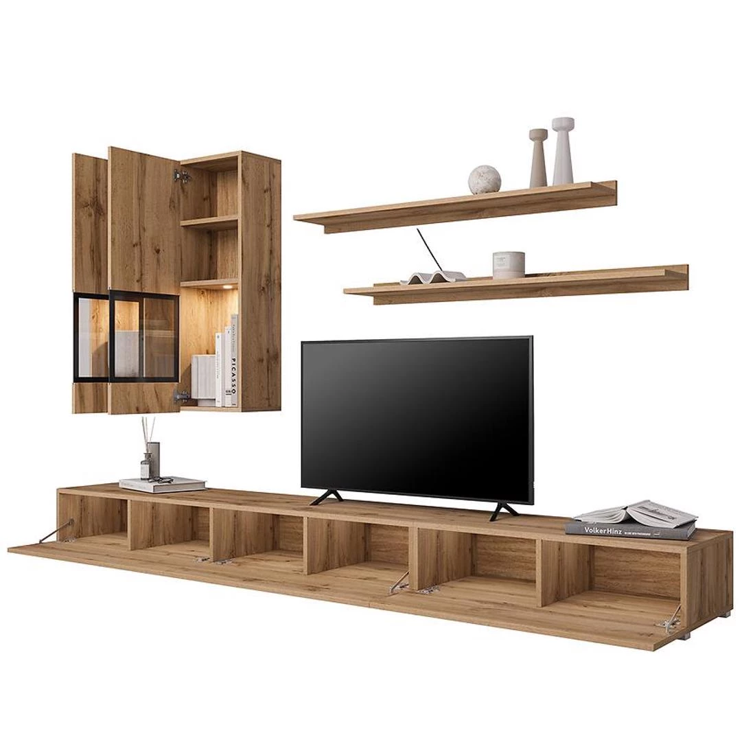 Baros regal 270x41x180 cm wotan hrast