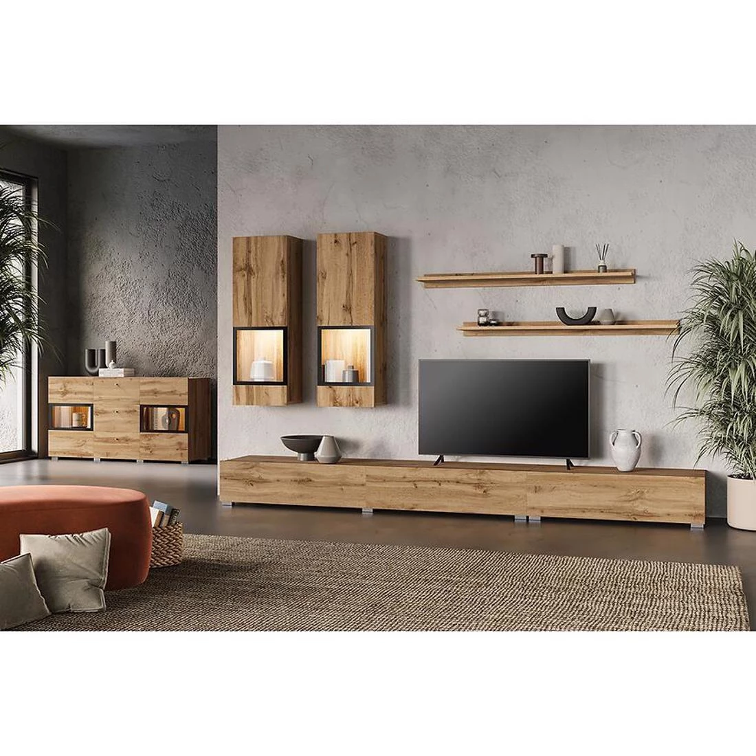 Baros regal 270x41x180 cm wotan hrast