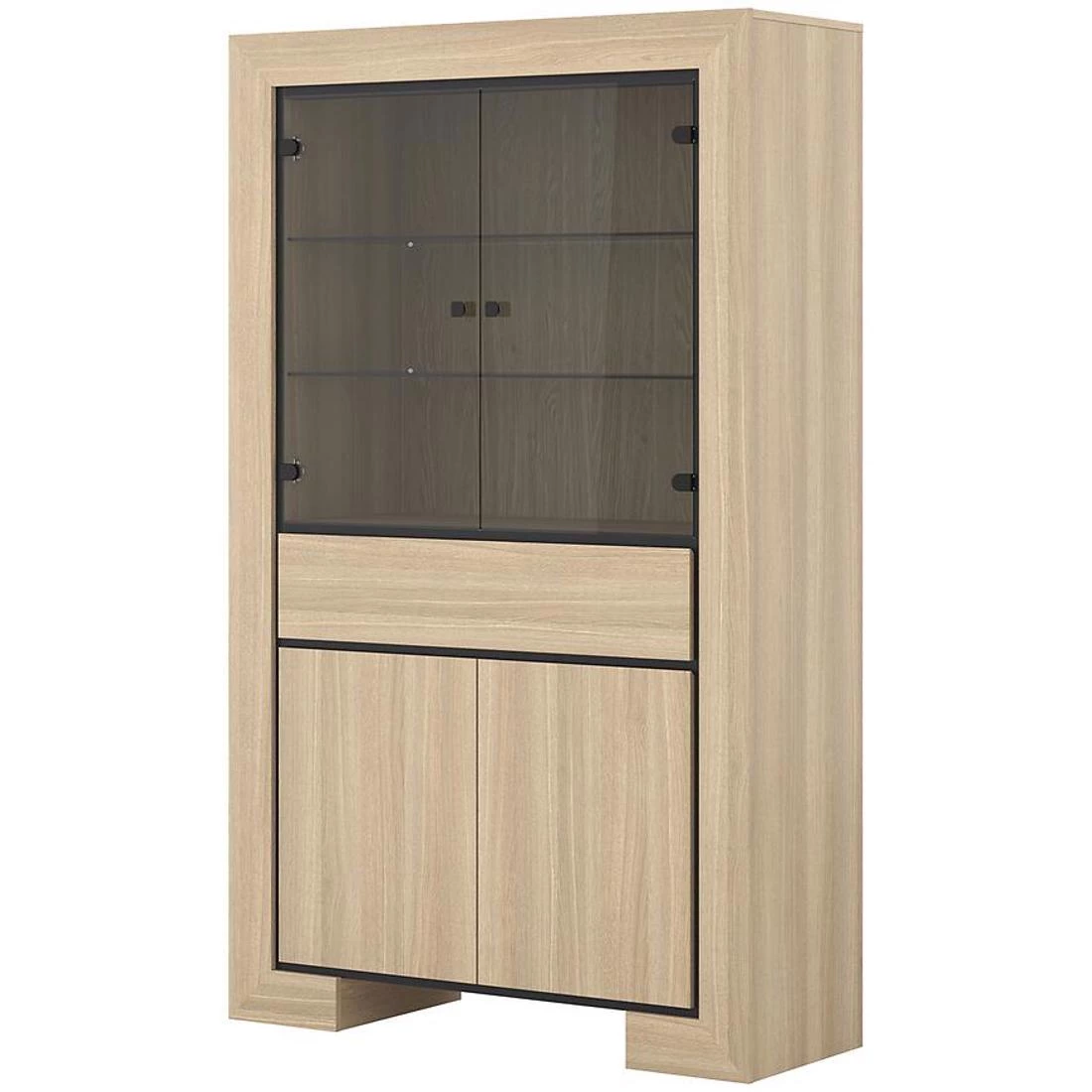 Cuba vitrina 4V+1L. 113x41x185 cm hrast/crna