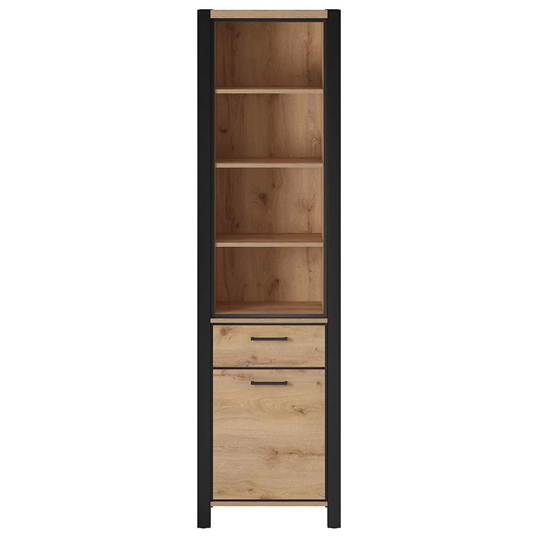 Aktiv vitrina 1V+1L. 55x41x200 cm taurus hrast/crna