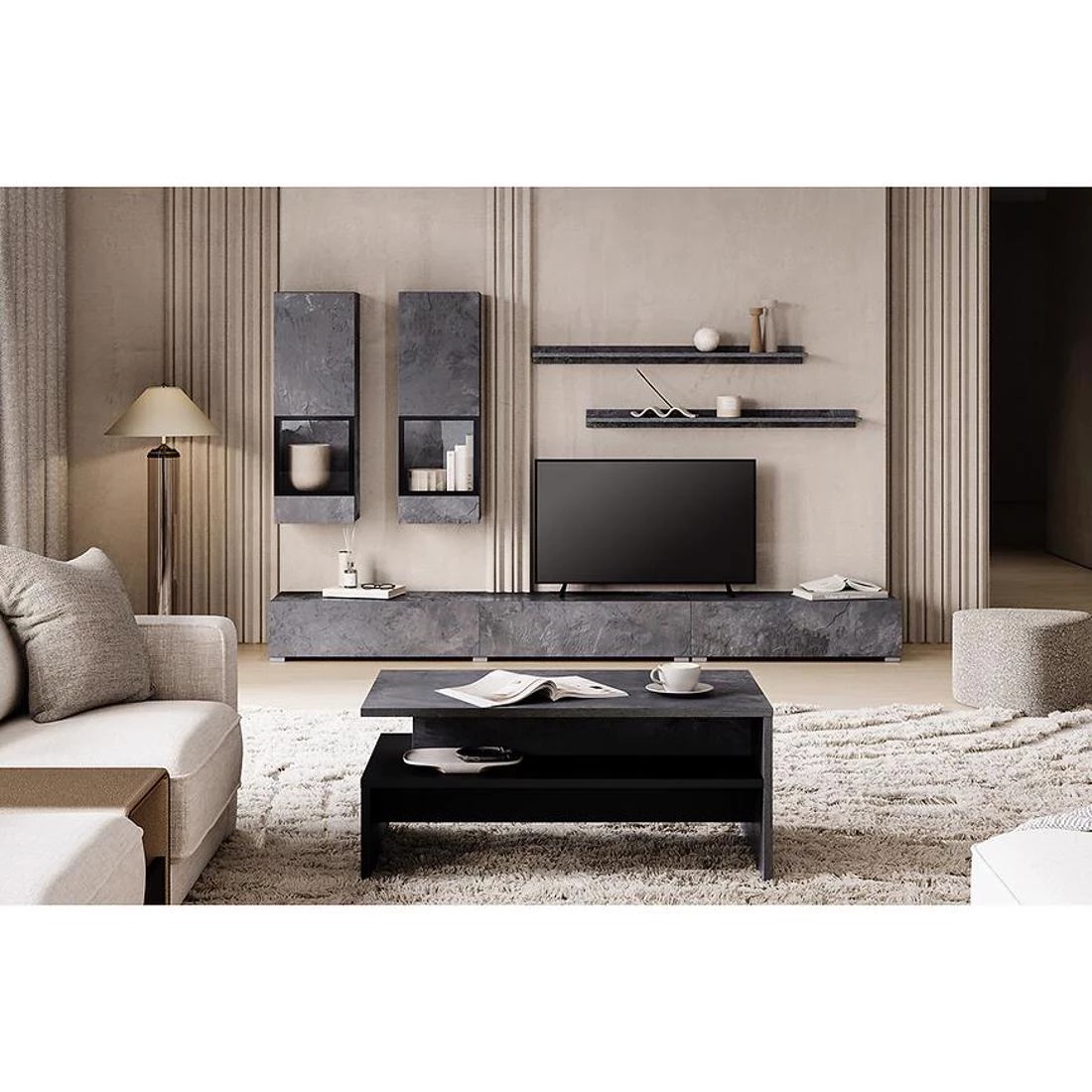 Baros regal 270x41x180 cm tamno sivi