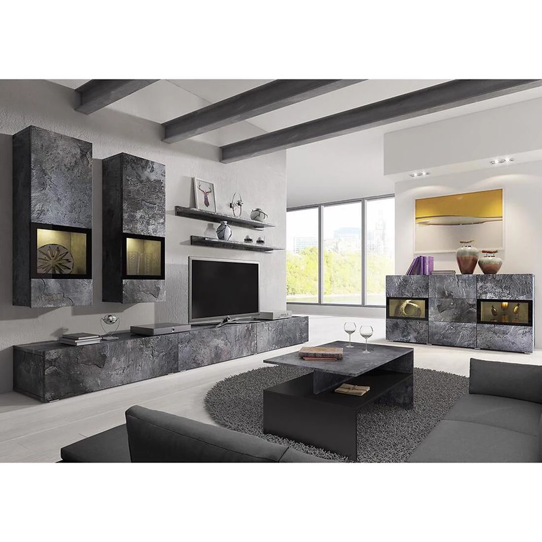 Baros regal 270x41x180 cm tamno sivi