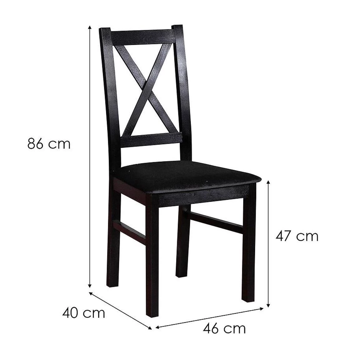 Alia set stol i stolice 1+6 140/180x80x40 cm hrast/crna