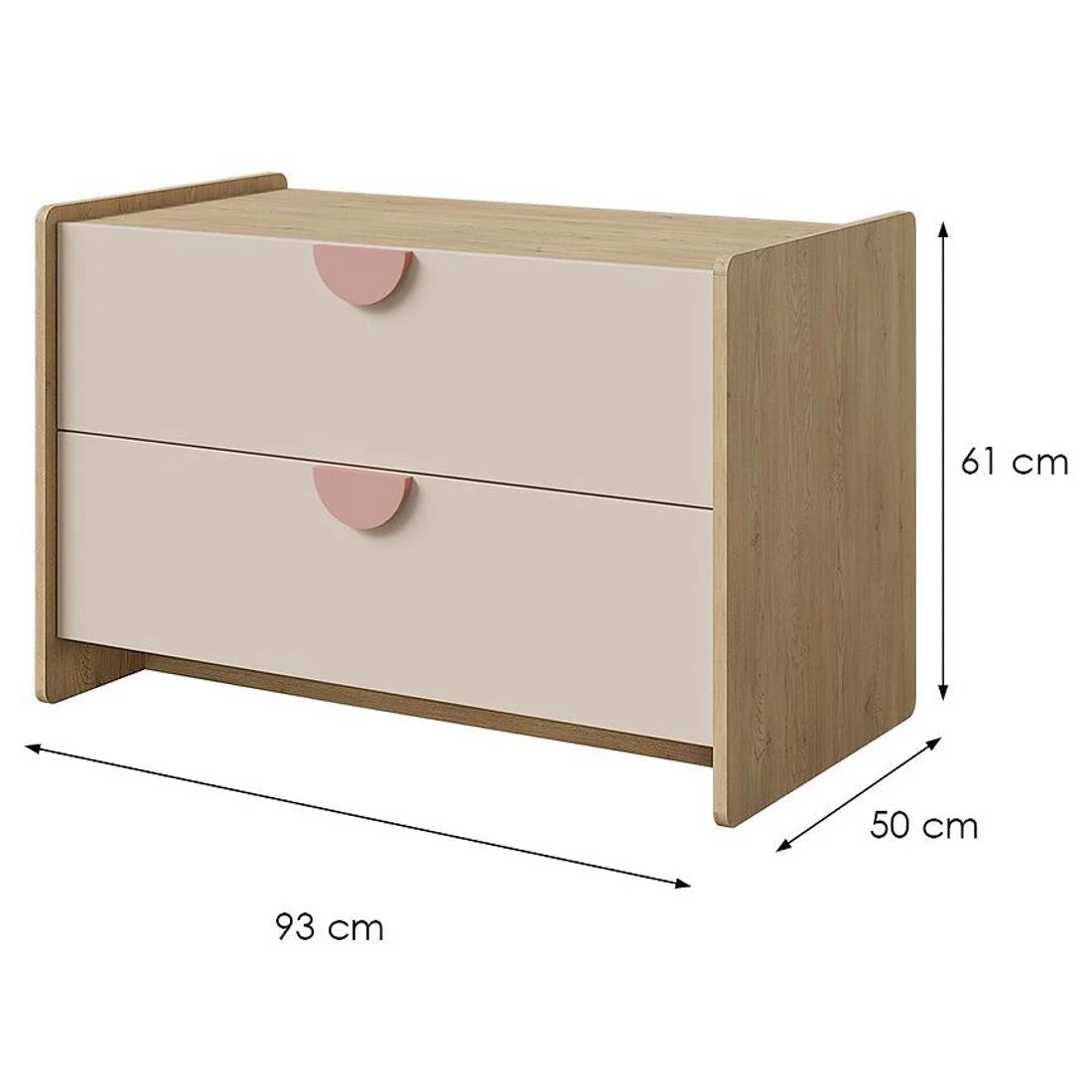 Lexi 11 komoda 93x50x61 cremona/macadamia/ružicasta