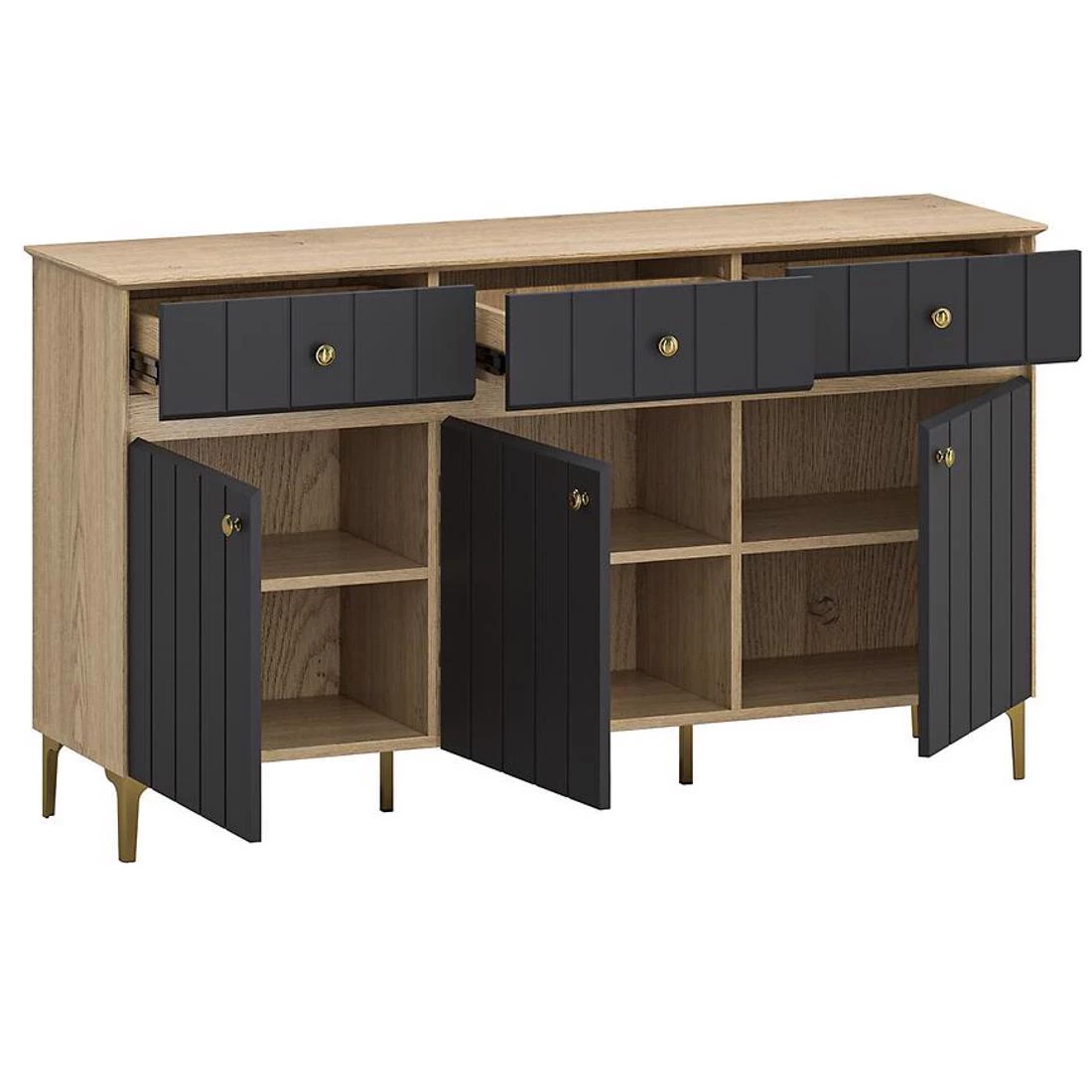 Merida E komoda 142,8x38x80,2 crna/cremona