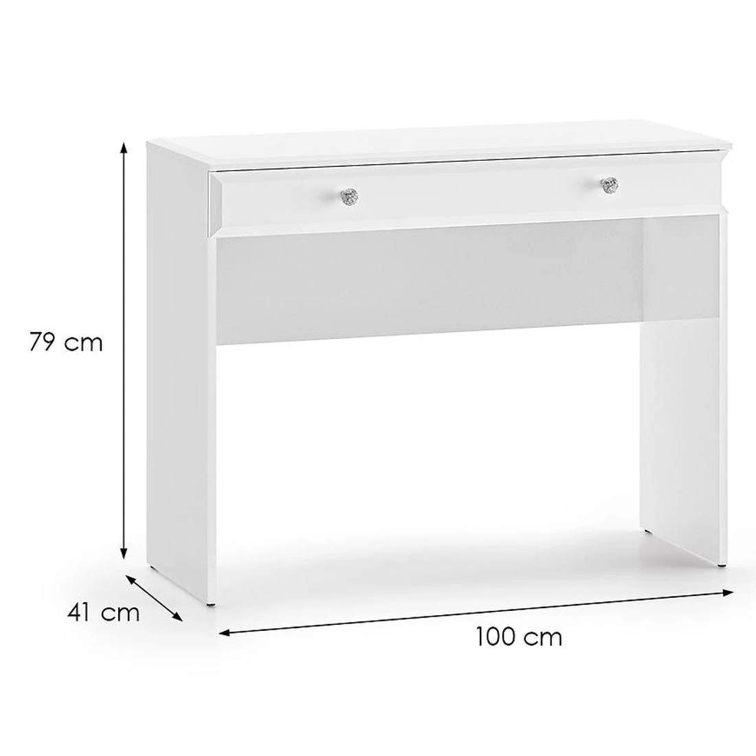 Glamour toaletni stolic 0501 100x41x79 cm bela
