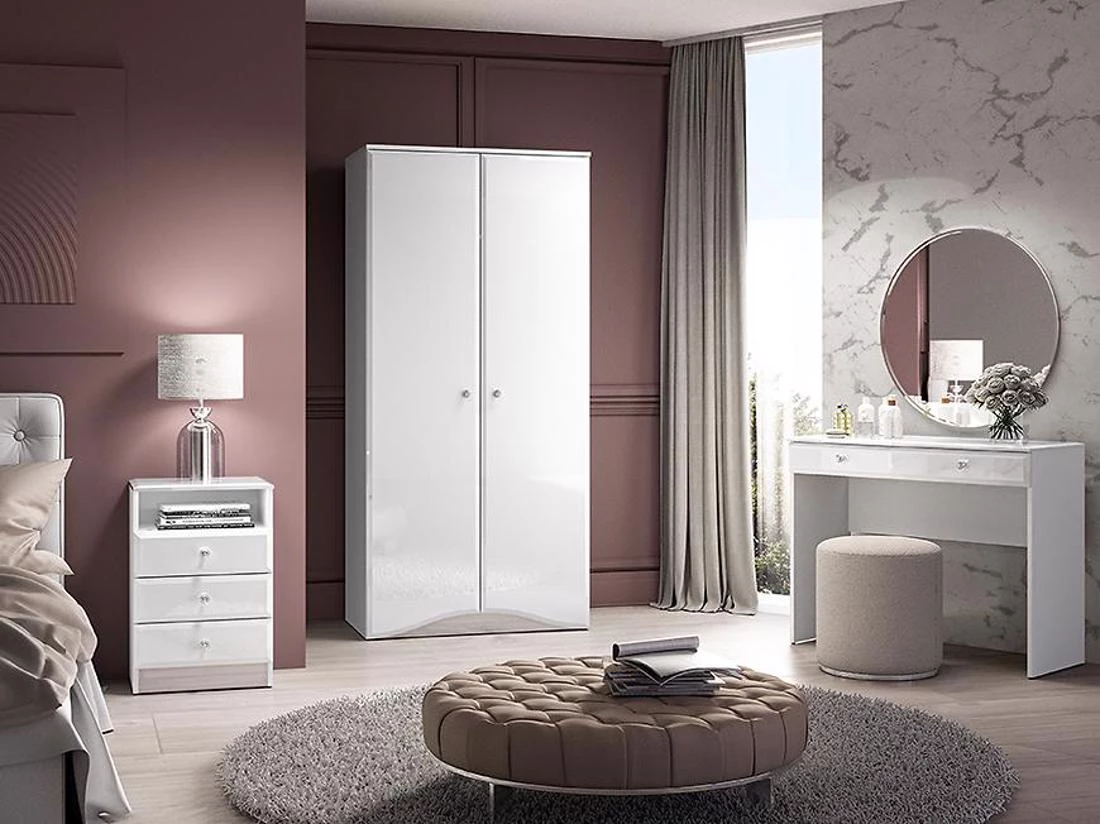 Glamour toaletni stolic 0501 100x41x79 cm bela
