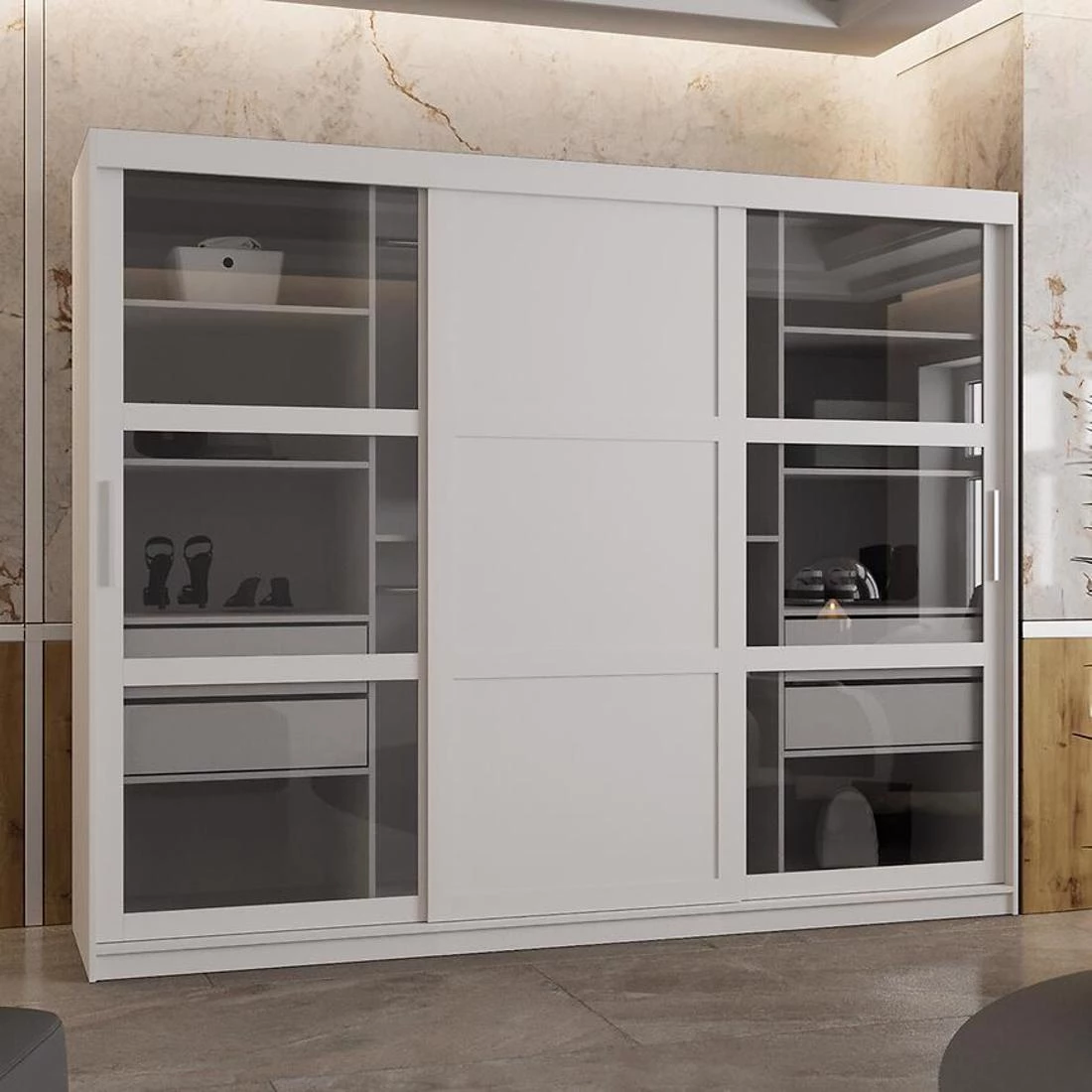 Dome III ormar 250x62x200 cm bela
