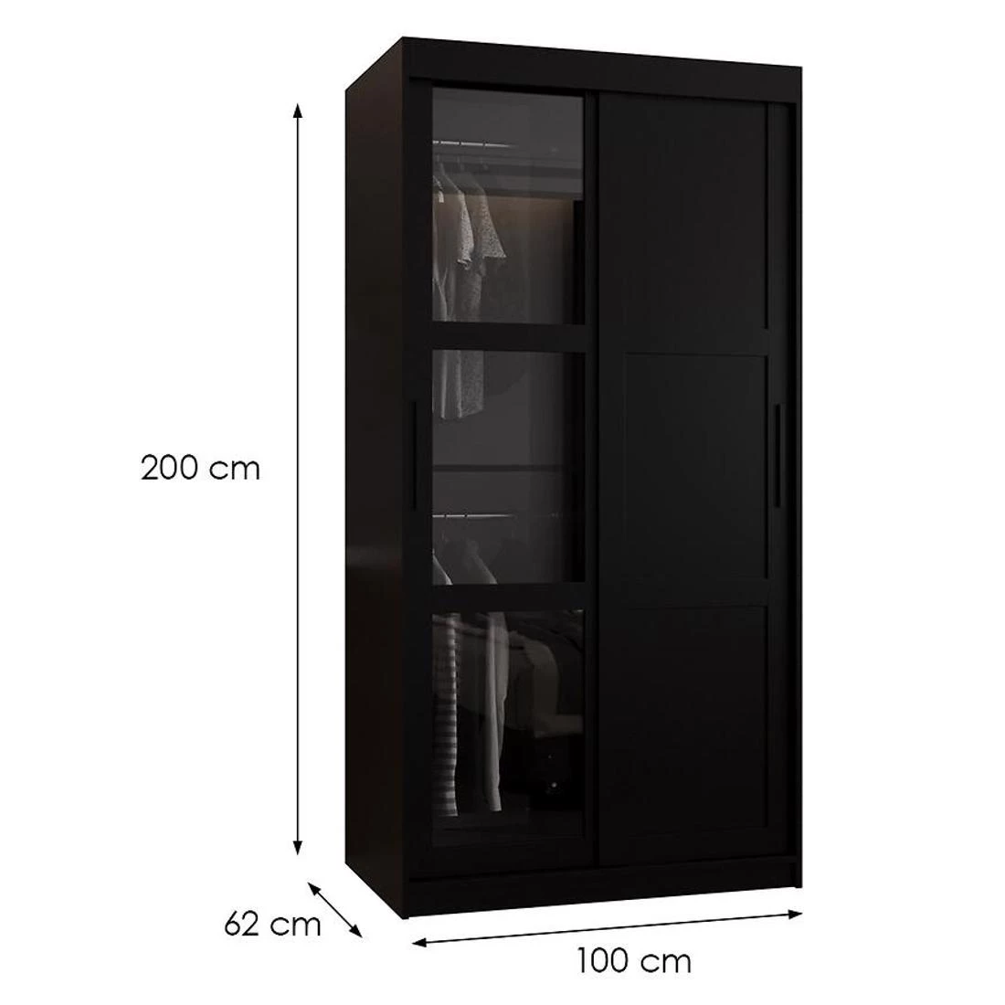 Dome III ormar 100x62x200 cm crna