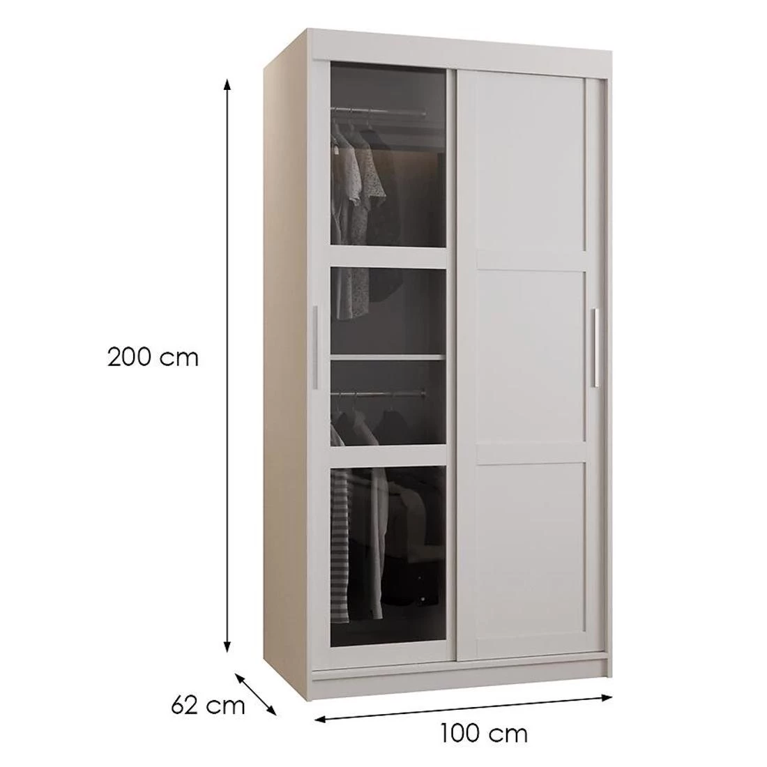 Dome III ormar 100x62x200 cm bela