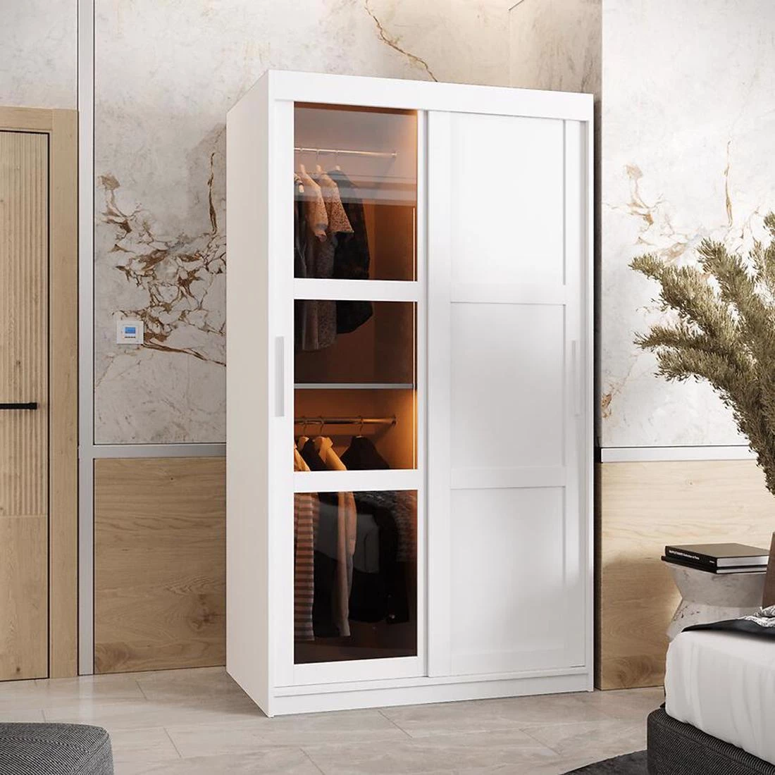 Dome III ormar 100x62x200 cm bela
