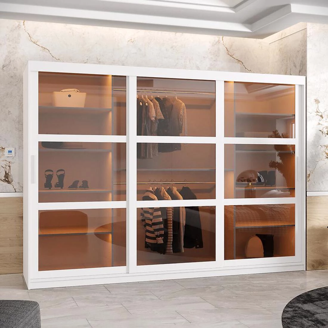 Dome ormar 250x62x200 cm bela