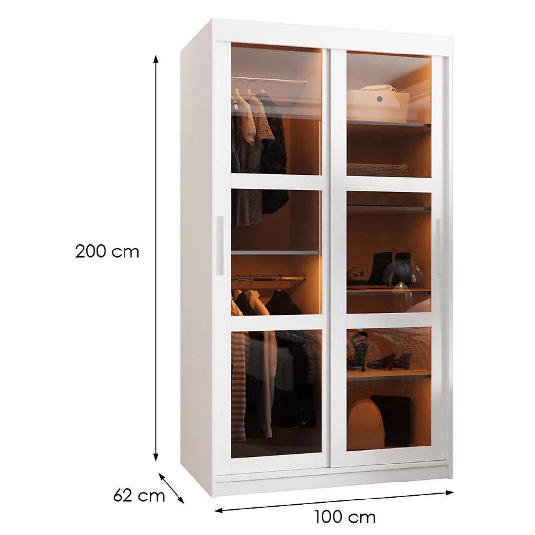 Dome ormar 100x62x200 cm bela