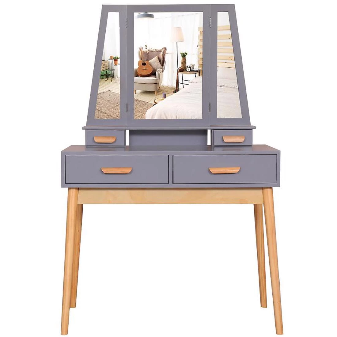 Sylvia 9513 toaletni stolic 90x40x144 cm siva