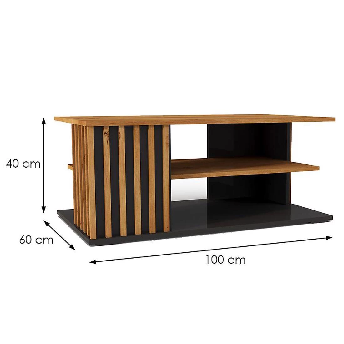 Nairobi stolic 60x100x40 cm artisan/crni