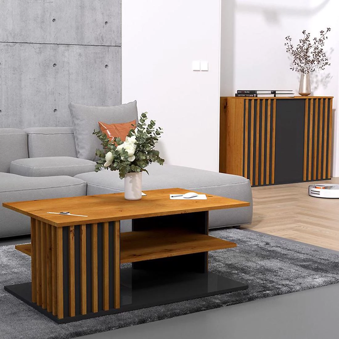 Nairobi stolic 60x100x40 cm artisan/crni