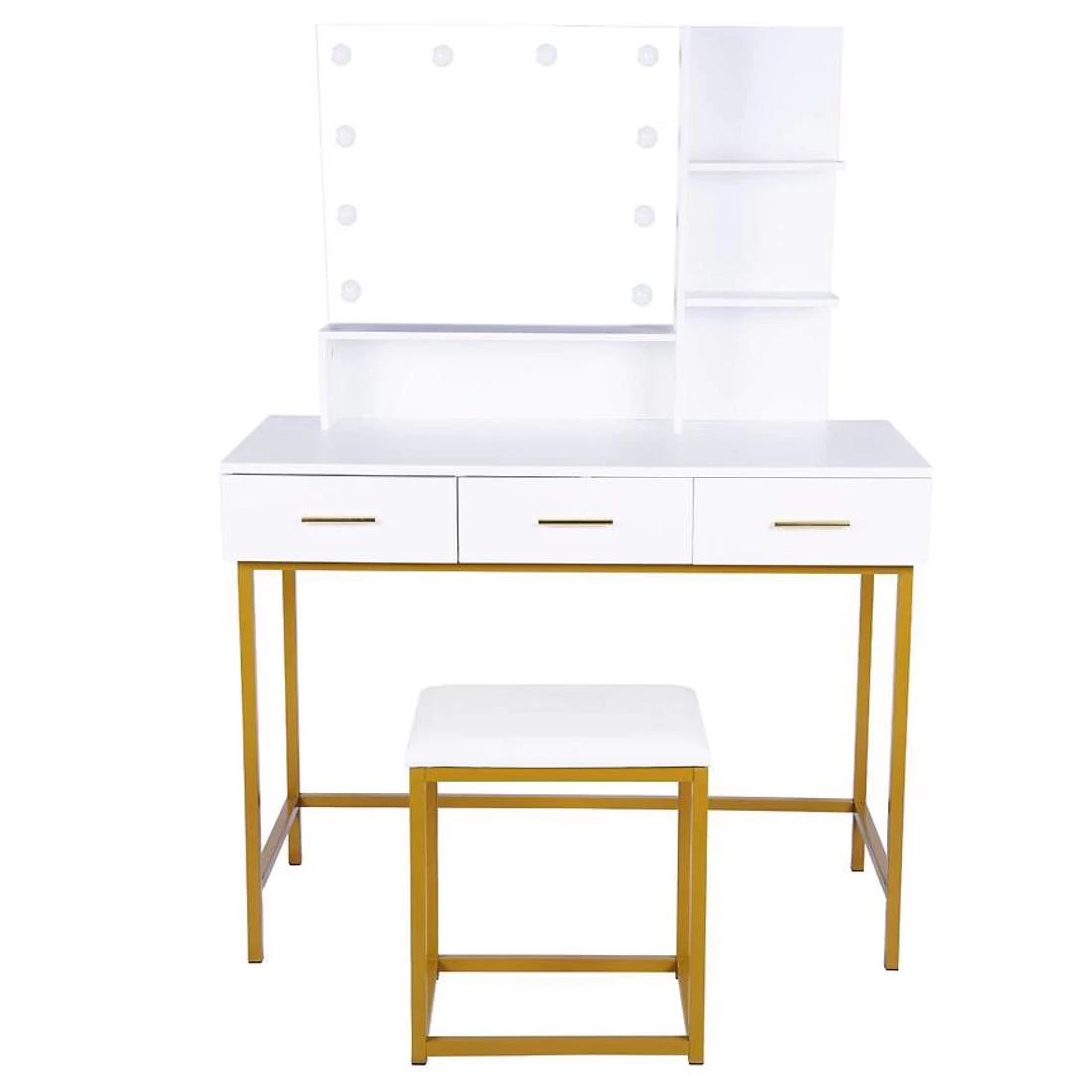 Selena toaletni stolic + tabure 100x45x136 cm bela
