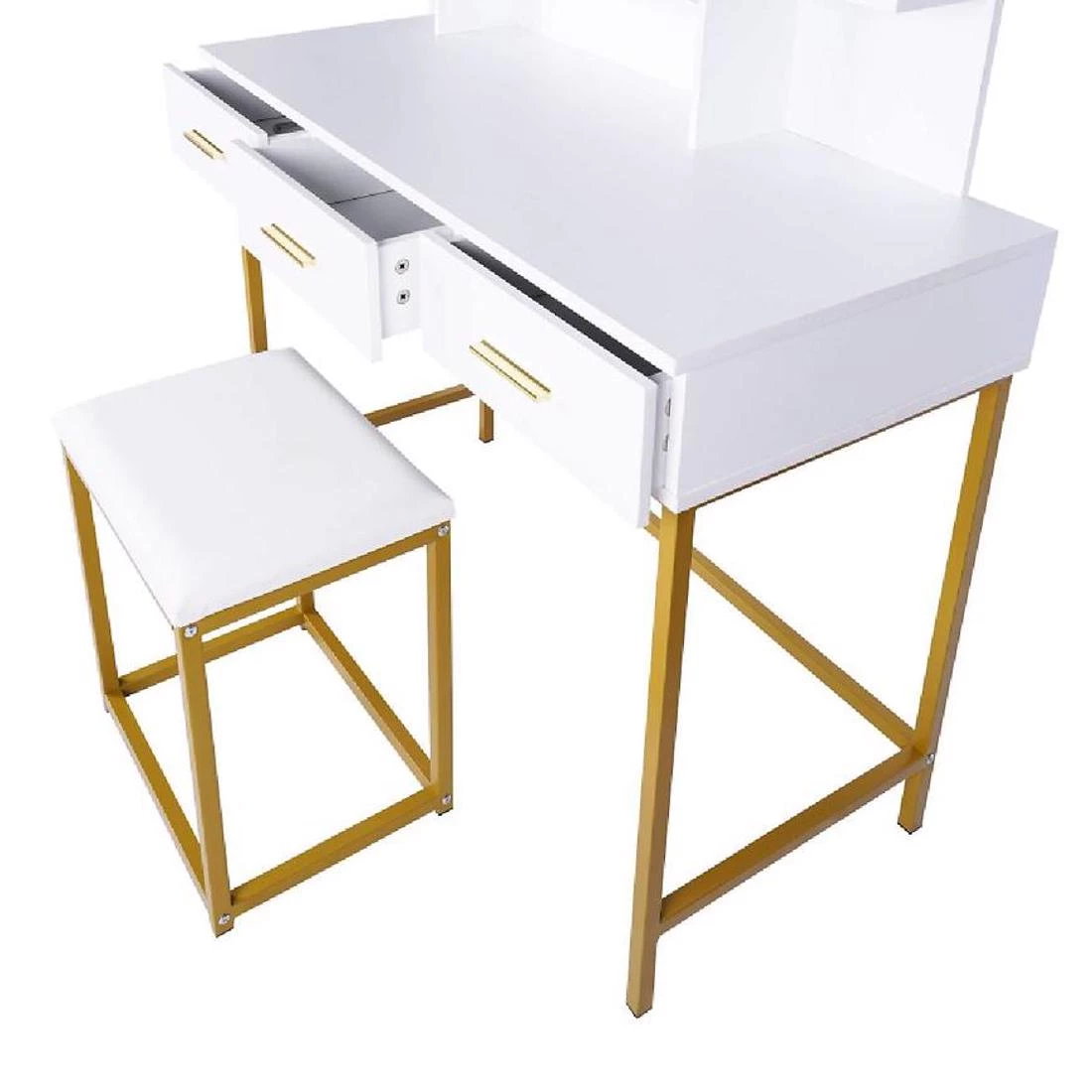 Selena toaletni stolic + tabure 100x45x136 cm bela