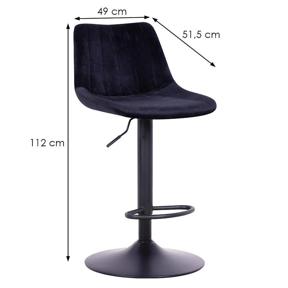 Zeta barska stolica 49x112 cm crna