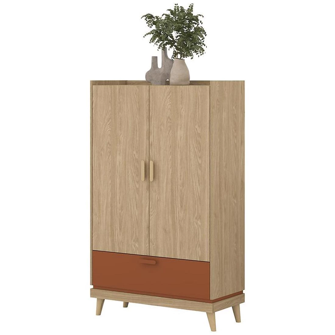Sys Scandi ormar 90x40x150 cm hrast/cigla