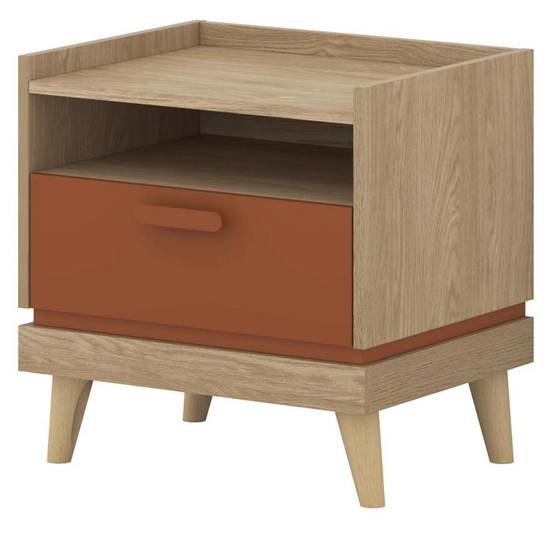 Scandi nocni ormaric 50x50x50.6 cm hrast/cigla