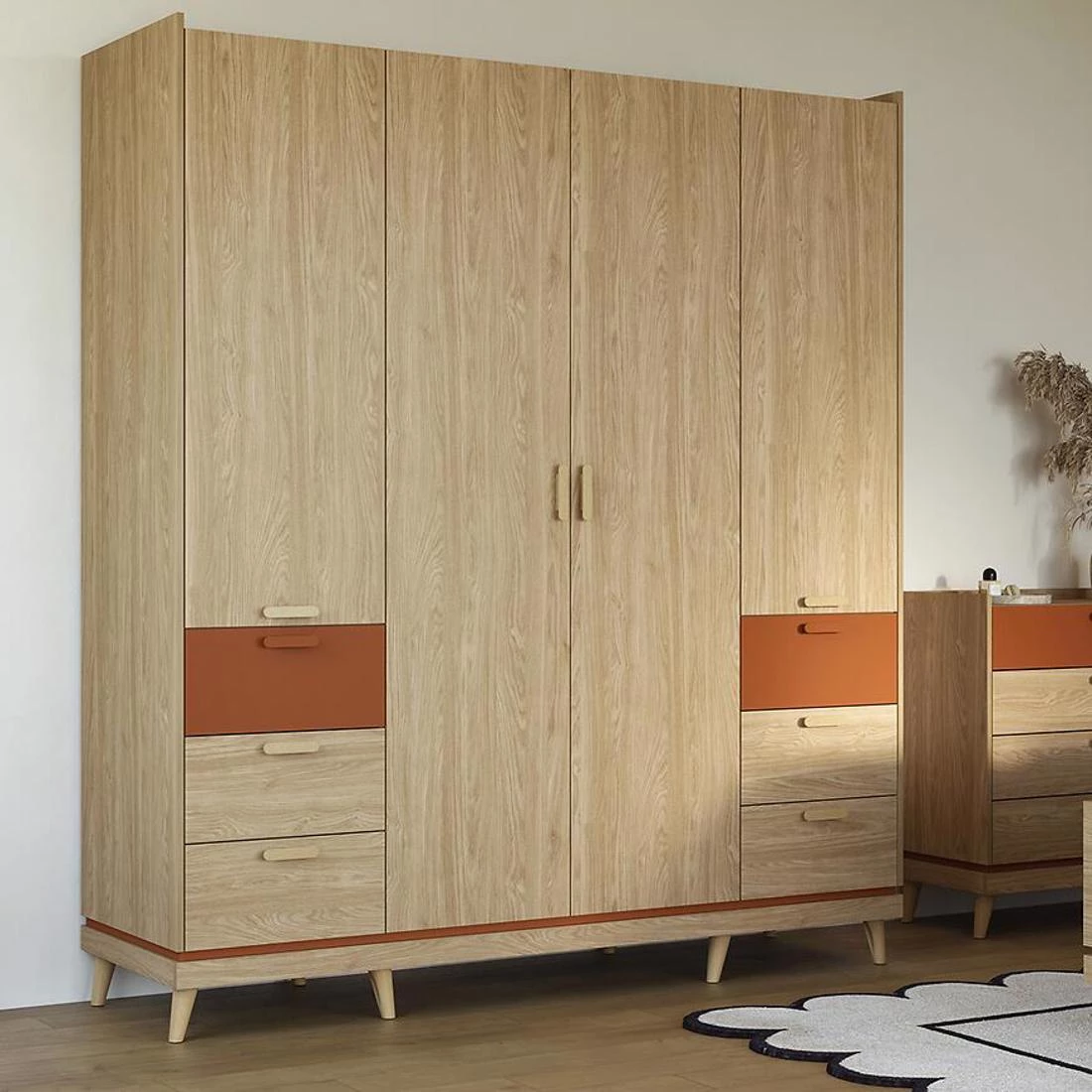 Sys Scandi ormar 190x57,4x214,5 cm hrast/cigla