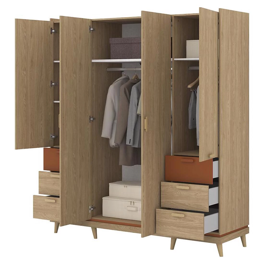 Sys Scandi ormar 190x57,4x214,5 cm hrast/cigla