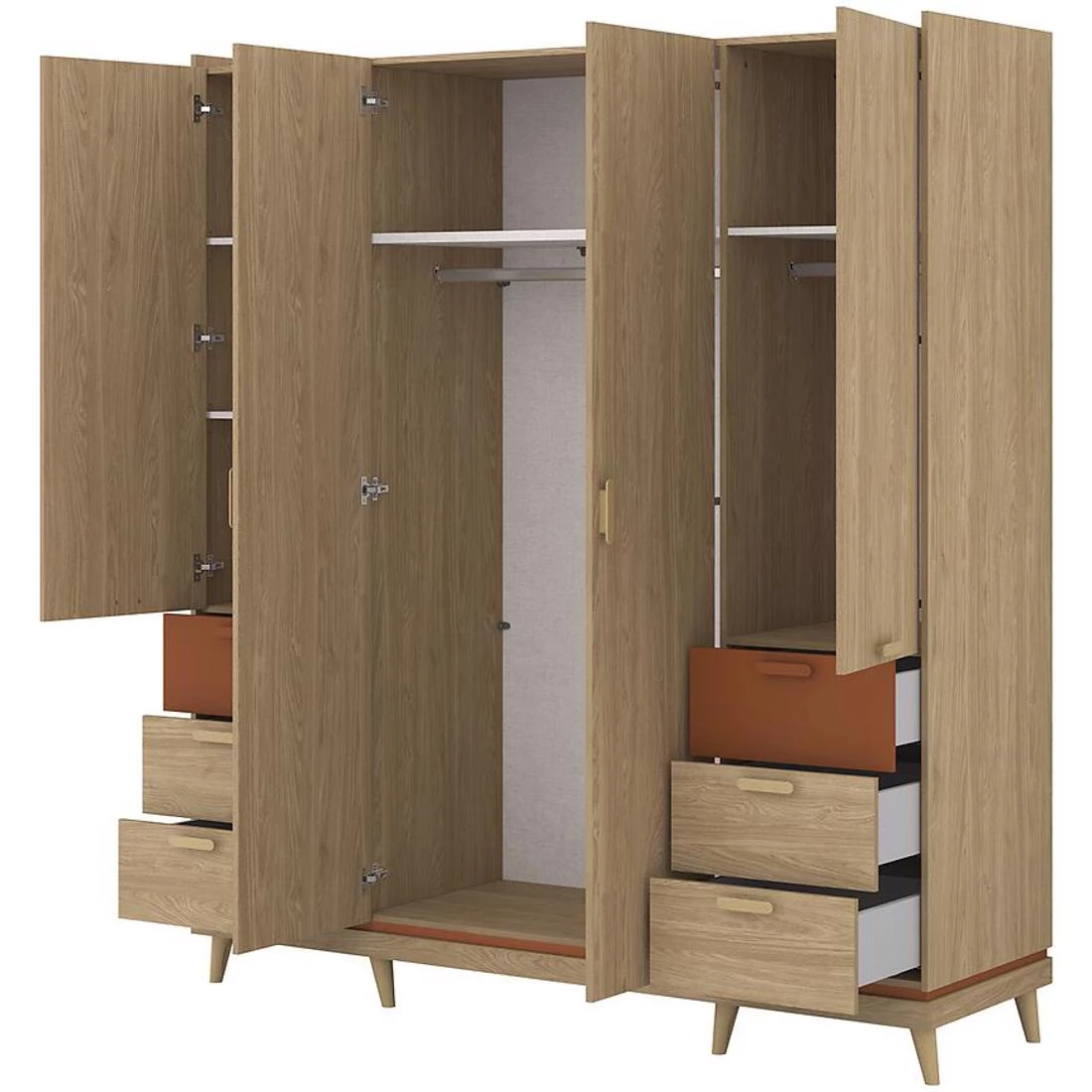 Sys Scandi ormar 190x57,4x214,5 cm hrast/cigla