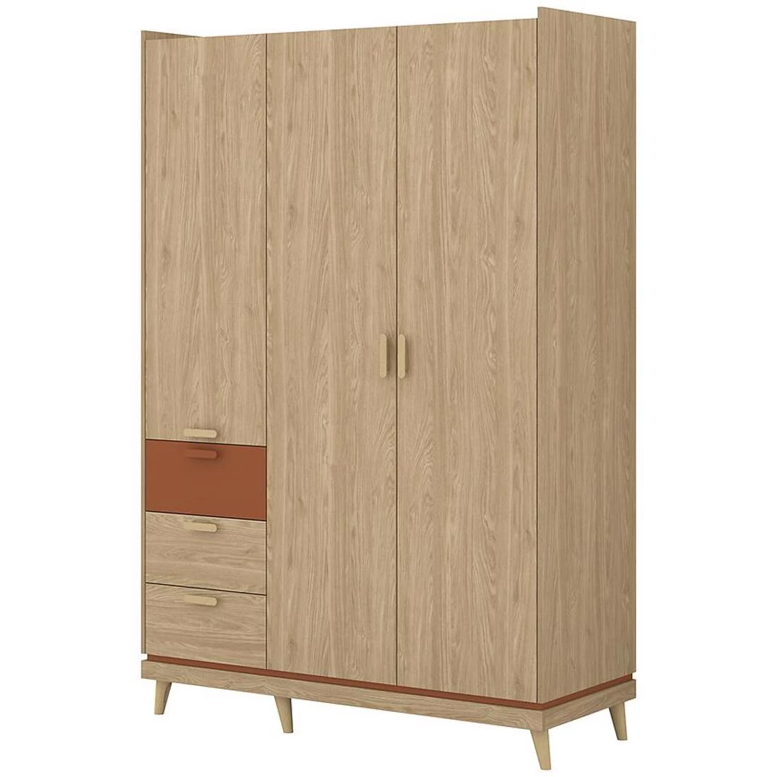 Sys Scandi ormar 143,5x57,4x214,5 cm hrast/cigla