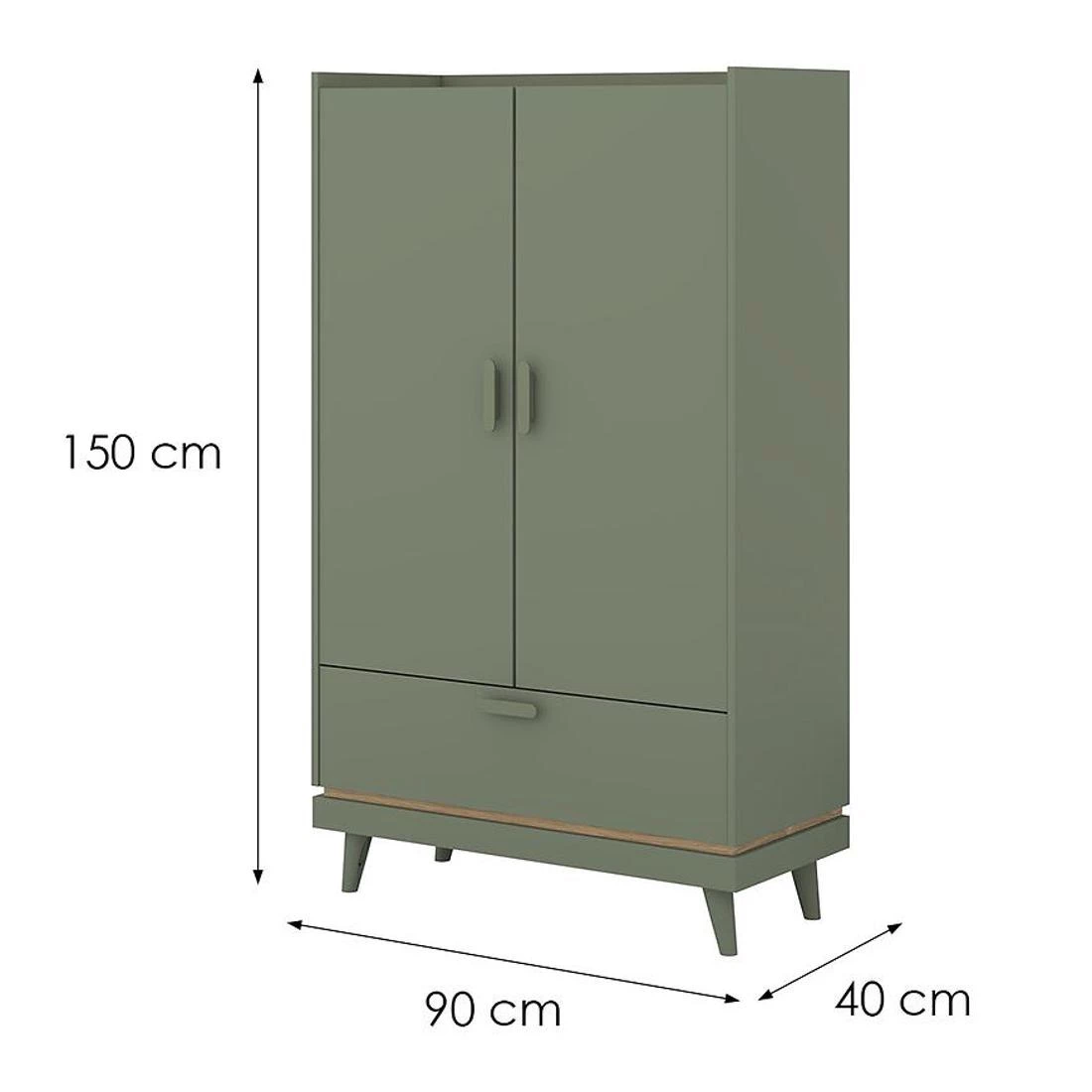 Sys Scandi ormar 90x40x150 cm hrast/zelena