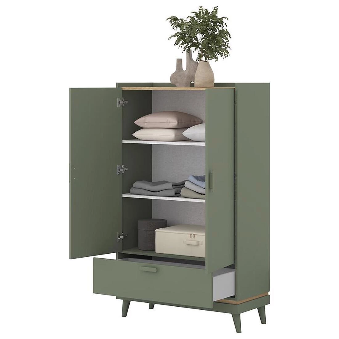 Sys Scandi ormar 90x40x150 cm hrast/zelena