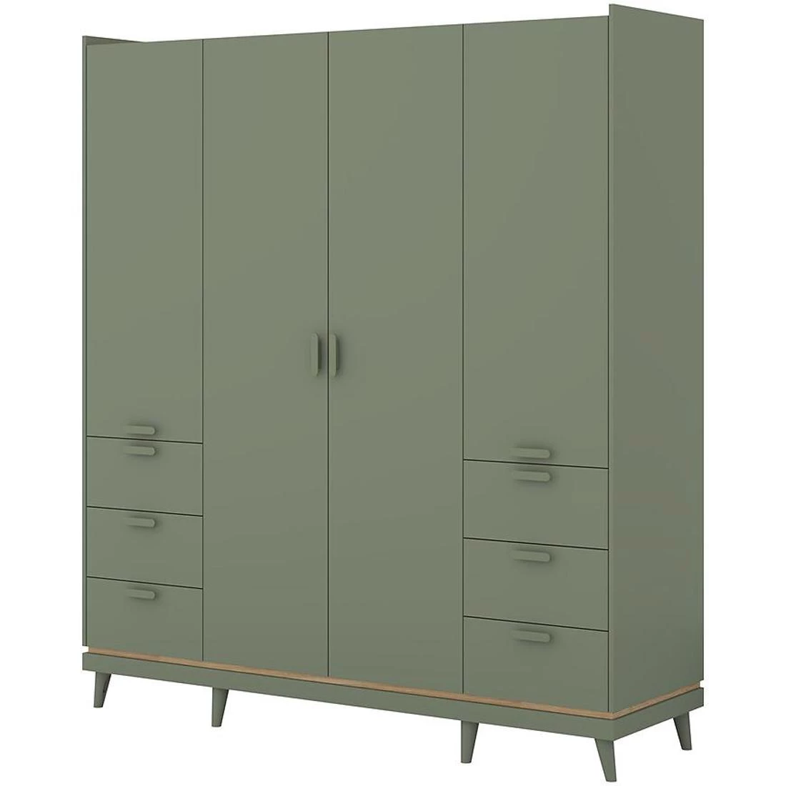 Sys Scandi ormar 190x57,4x214,5 cm hrast/zelena