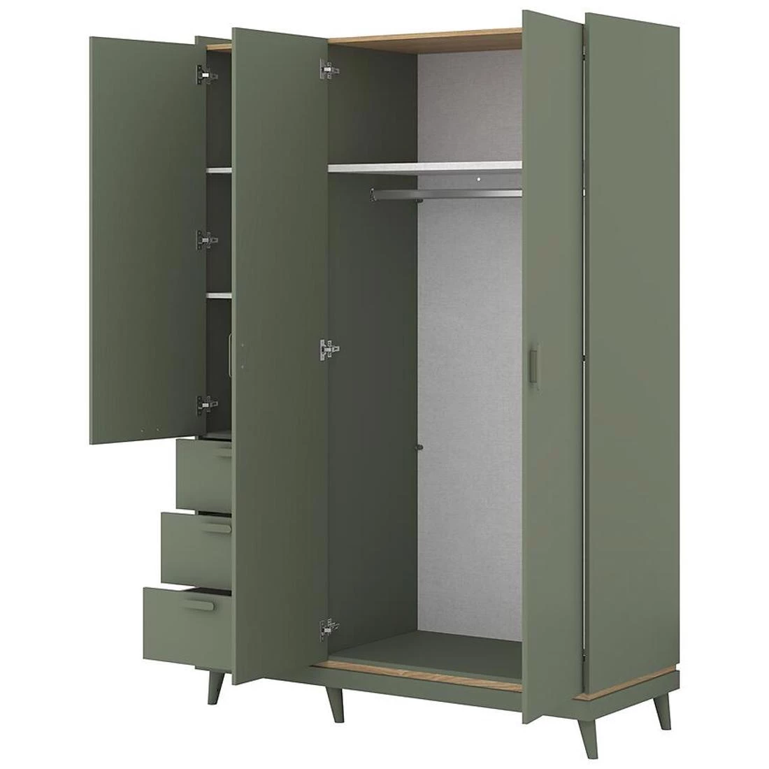 Sys Scandi ormar 143,5x57,4x214,5 cm zelena