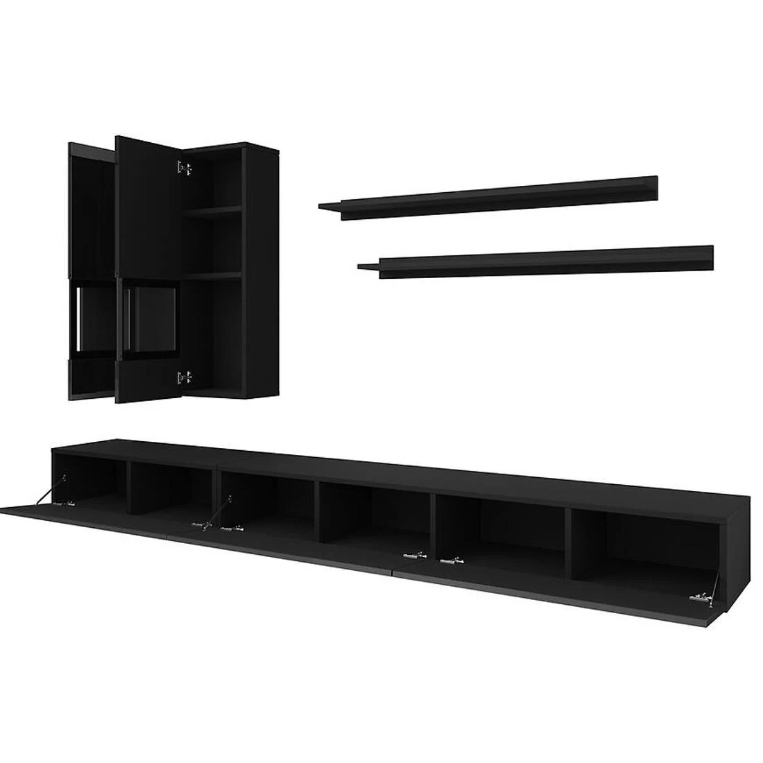 Athens regal 270x41x126 cm crna sjaj