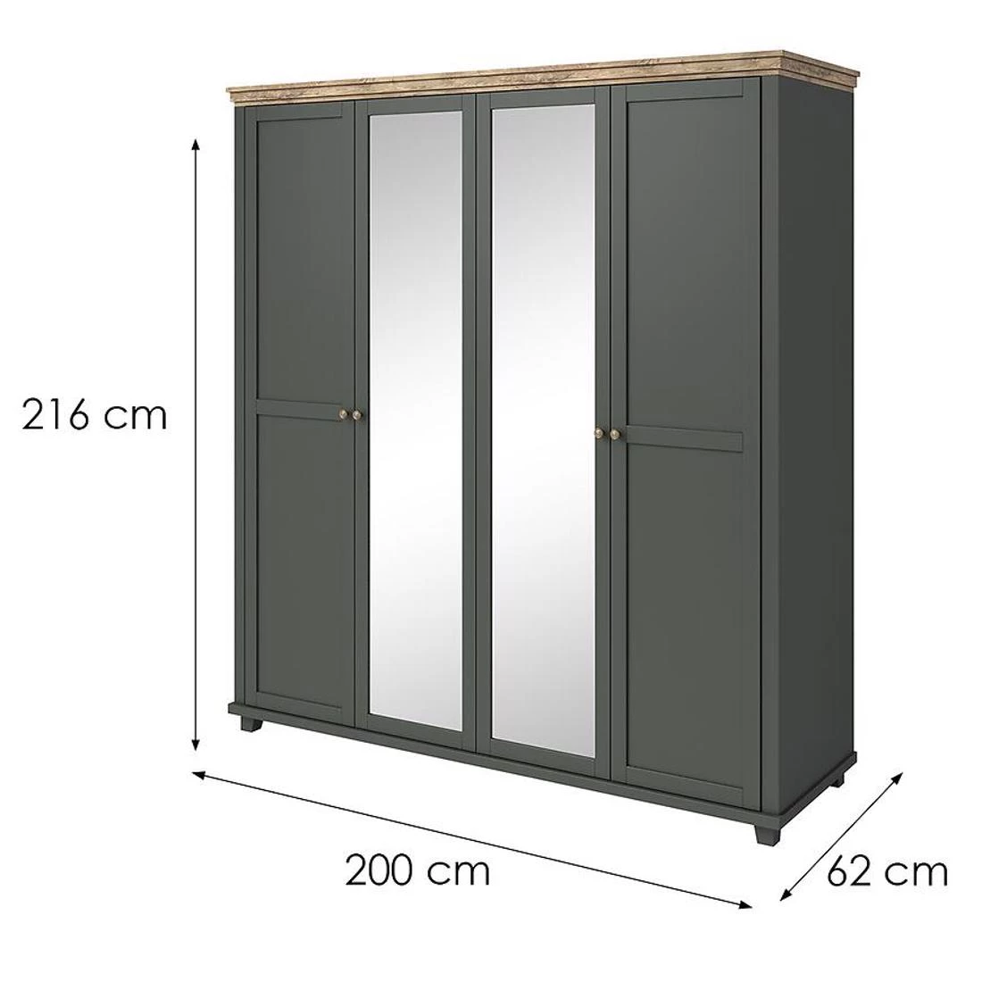 Evora ormar 200x62x216 cm siva