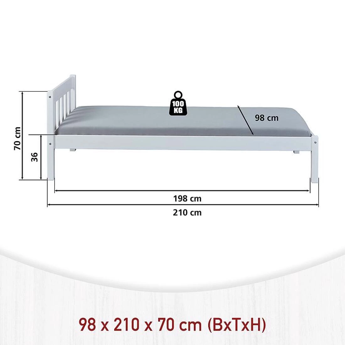 Vilmar krevet 29040010 90x200 cm bela