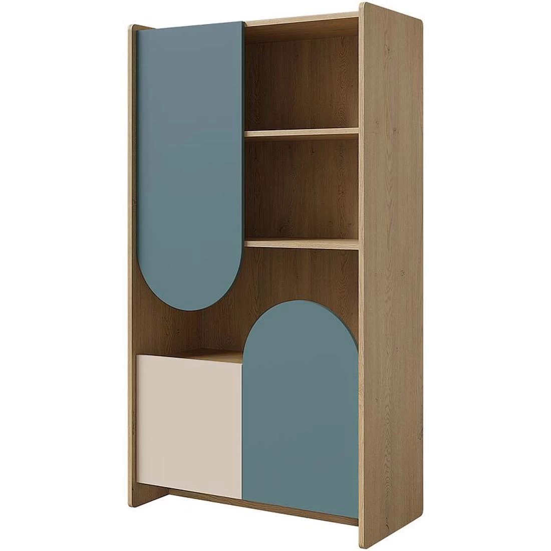Lexi regal 83x40x151 cm  cremona/macadamia/plava