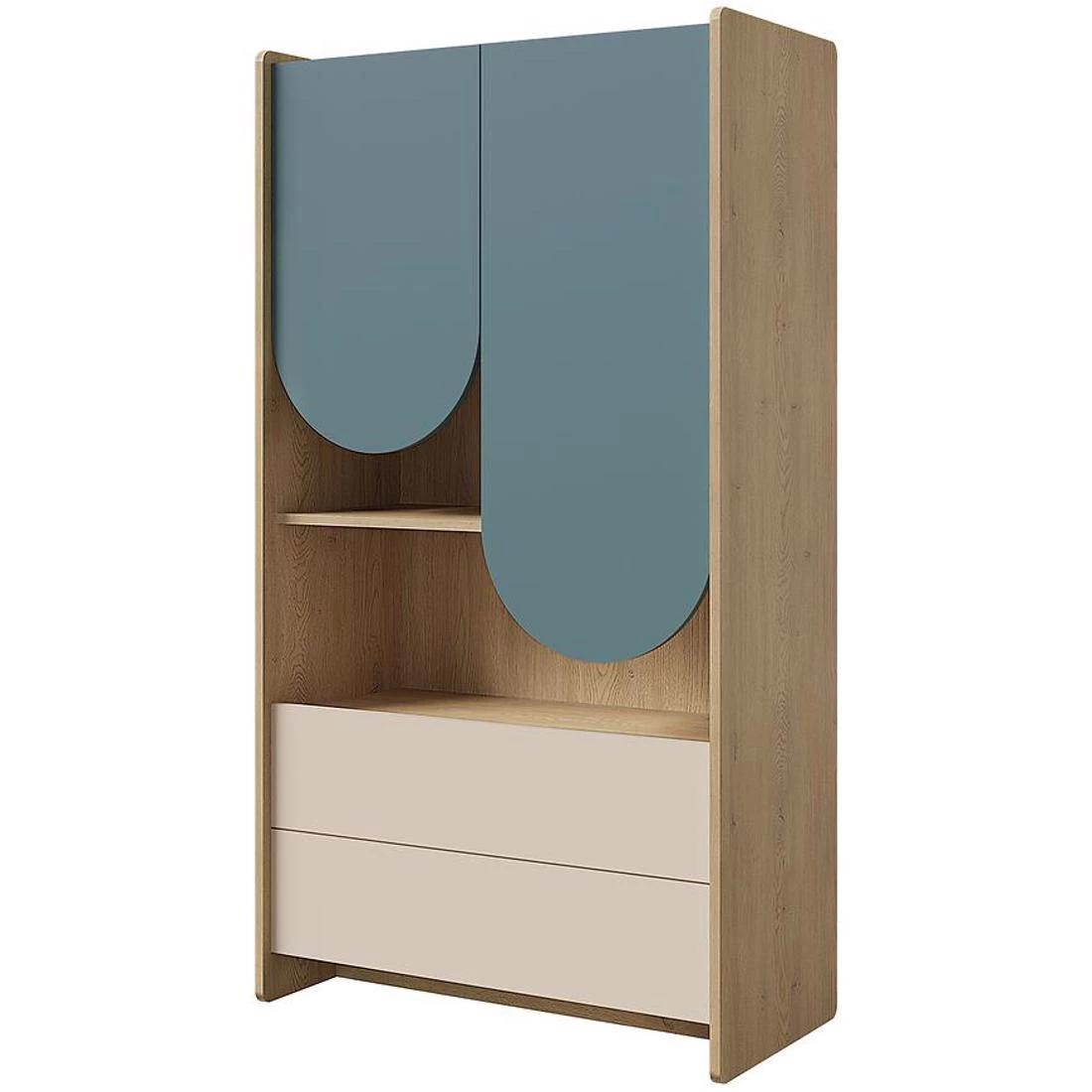 Lexi polica 83x40x151 cm cremona/macadamia/plava