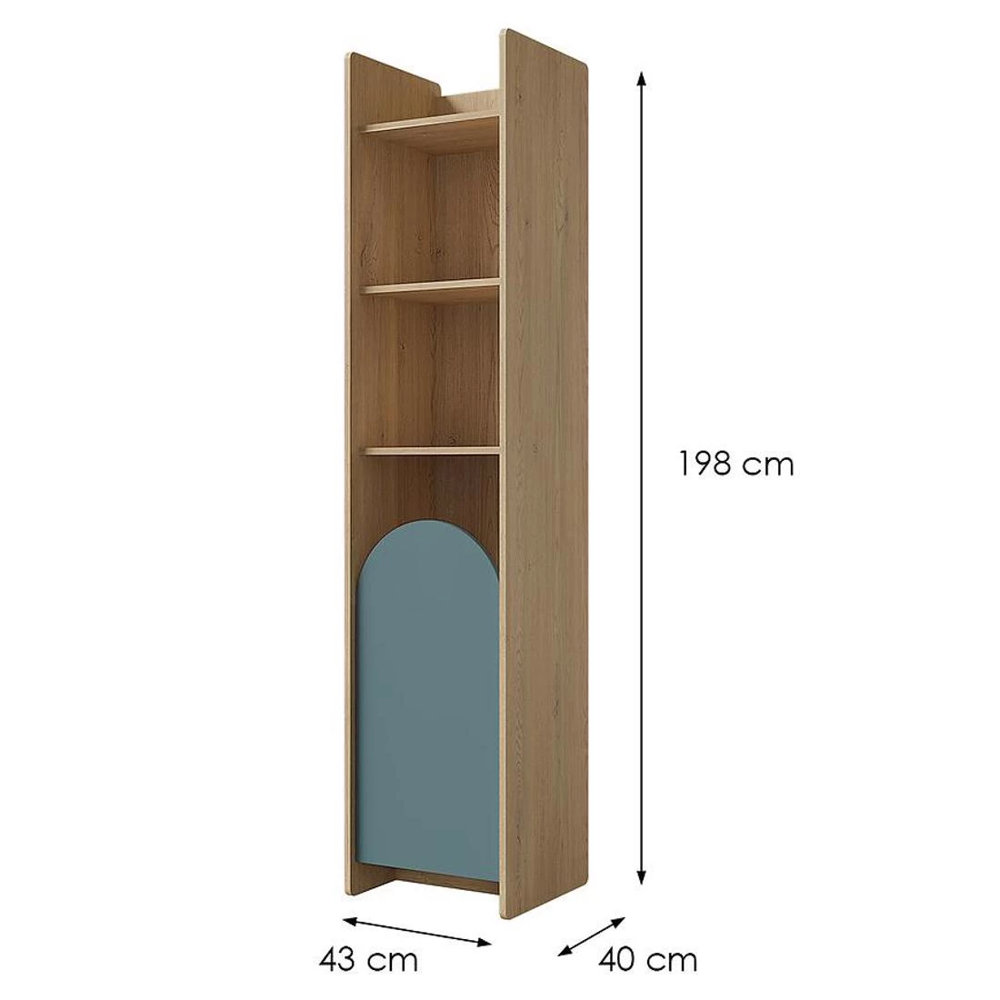 Lexi polica 43x40x198 cm cremona/macadamia/plava