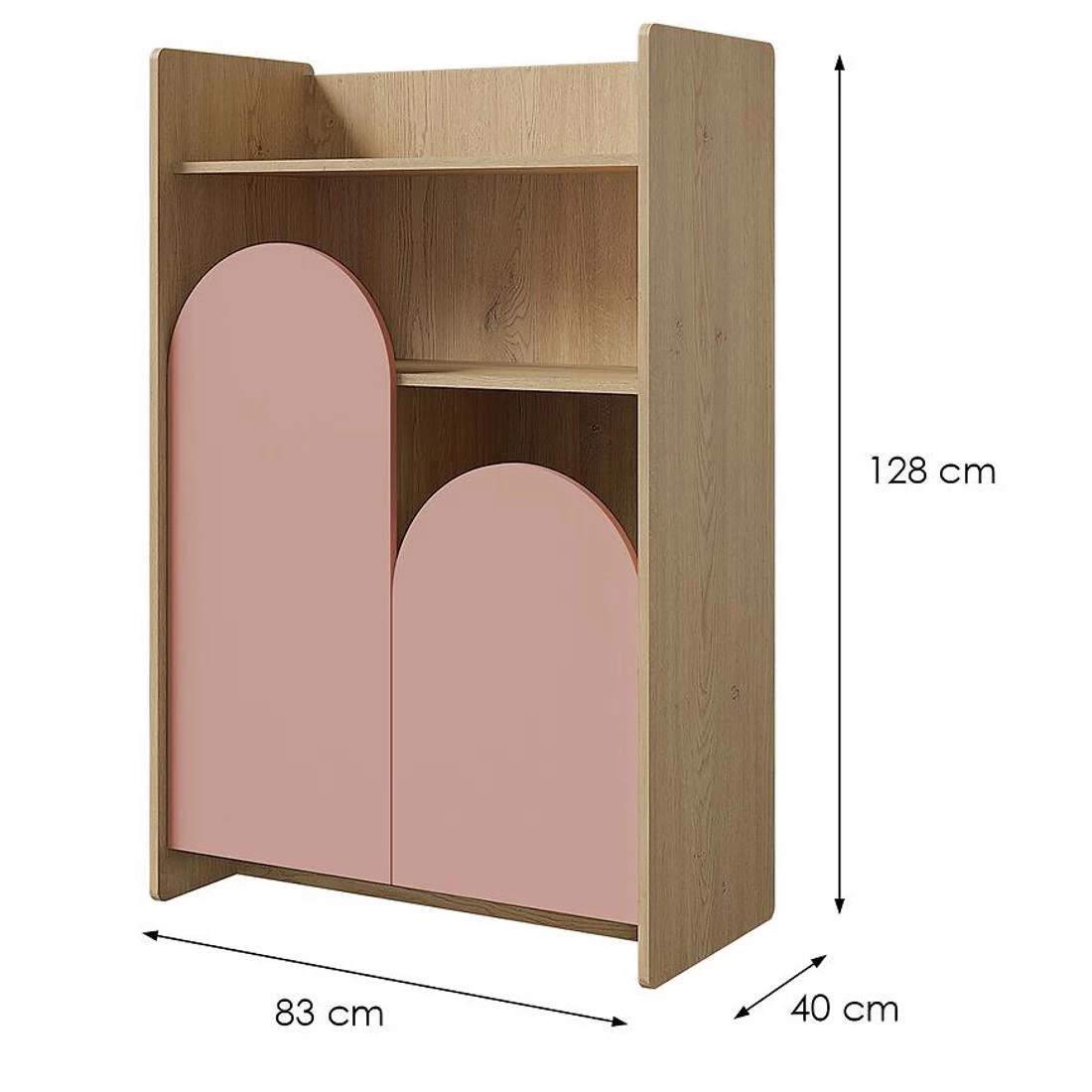 Lexi regal 83x40x128 cm cremona/macadamia/roza